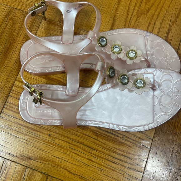 Coach "Paisley" flower jelly sandals size 7B - Picture 2 of 7